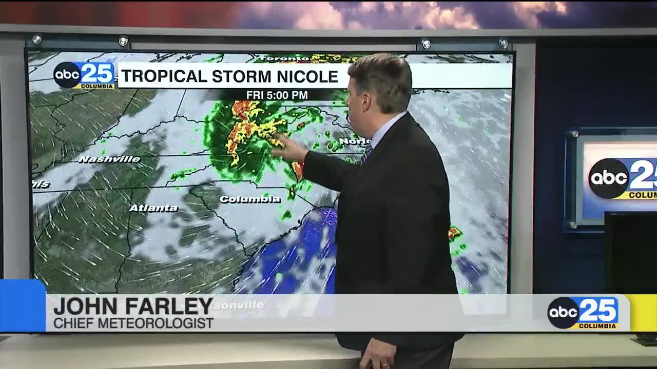 Chief Meteorologist John Farley Tracking Nicole - ABC Columbia