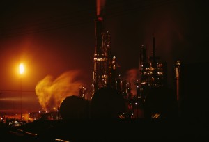 Oil Refinery At Night