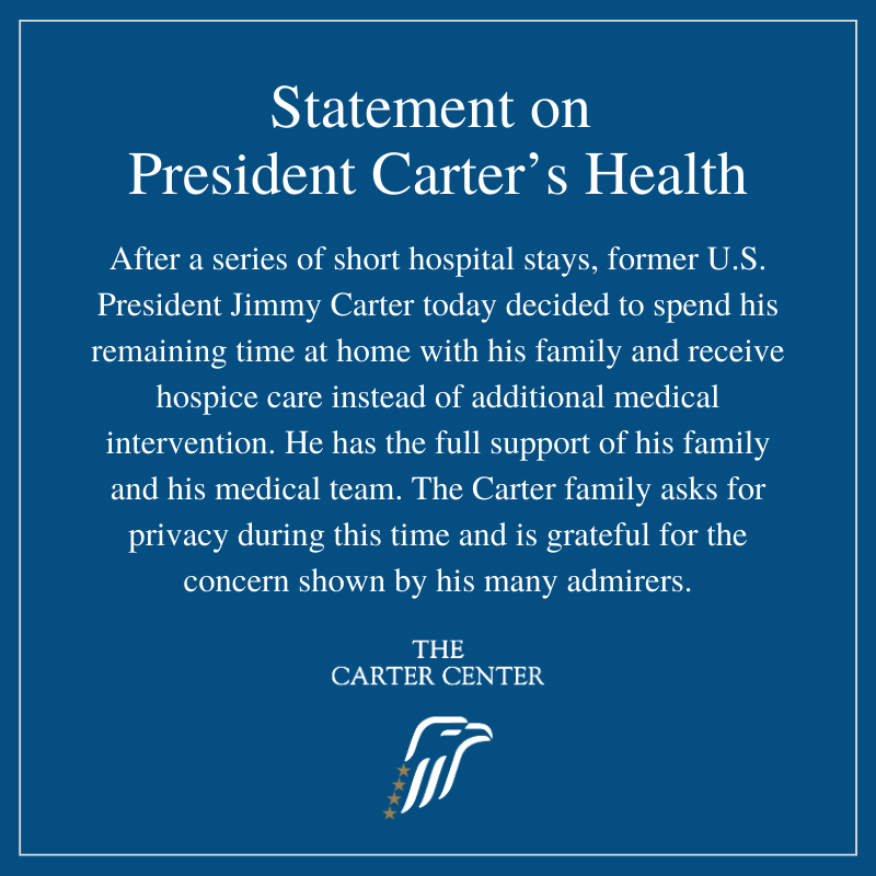 Former President Jimmy Carter now receiving hospice care ABC Columbia