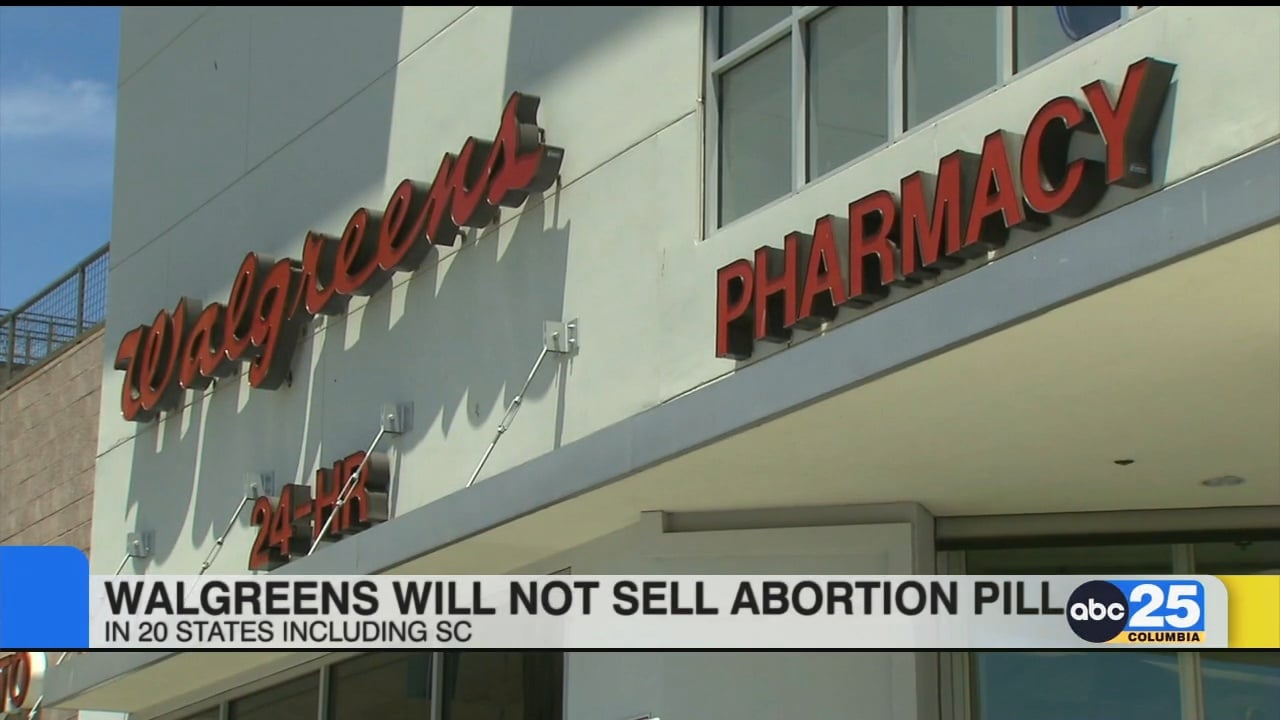 Walgreens will not sell abortion pill in 20 states, including SC ABC