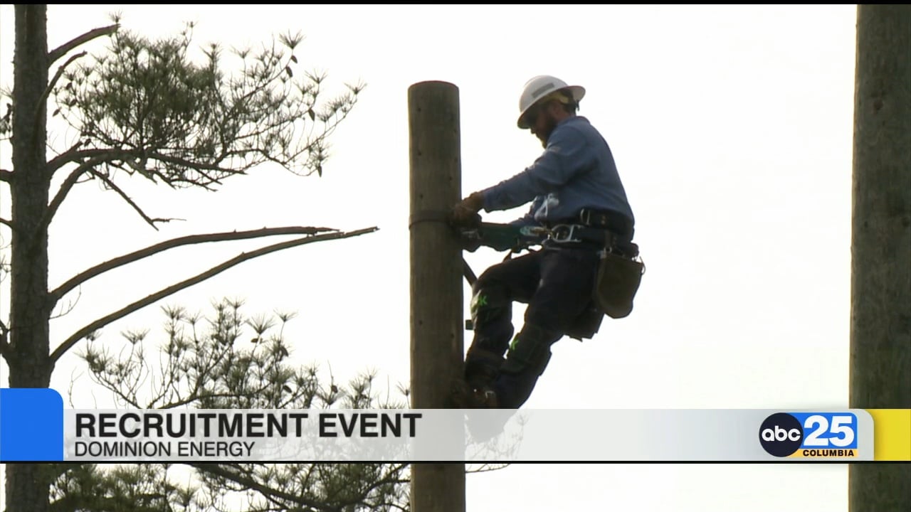 High school students attend Dominion Energy job training for line