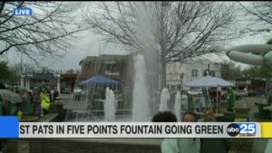 St. Pat’s In Five Points Fountain Going Green