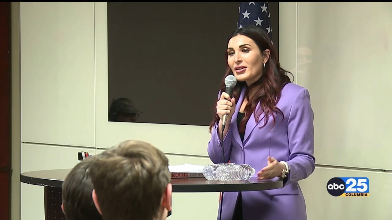 Former Congressional candidate Laura Loomer speaks at USC ABC Columbia