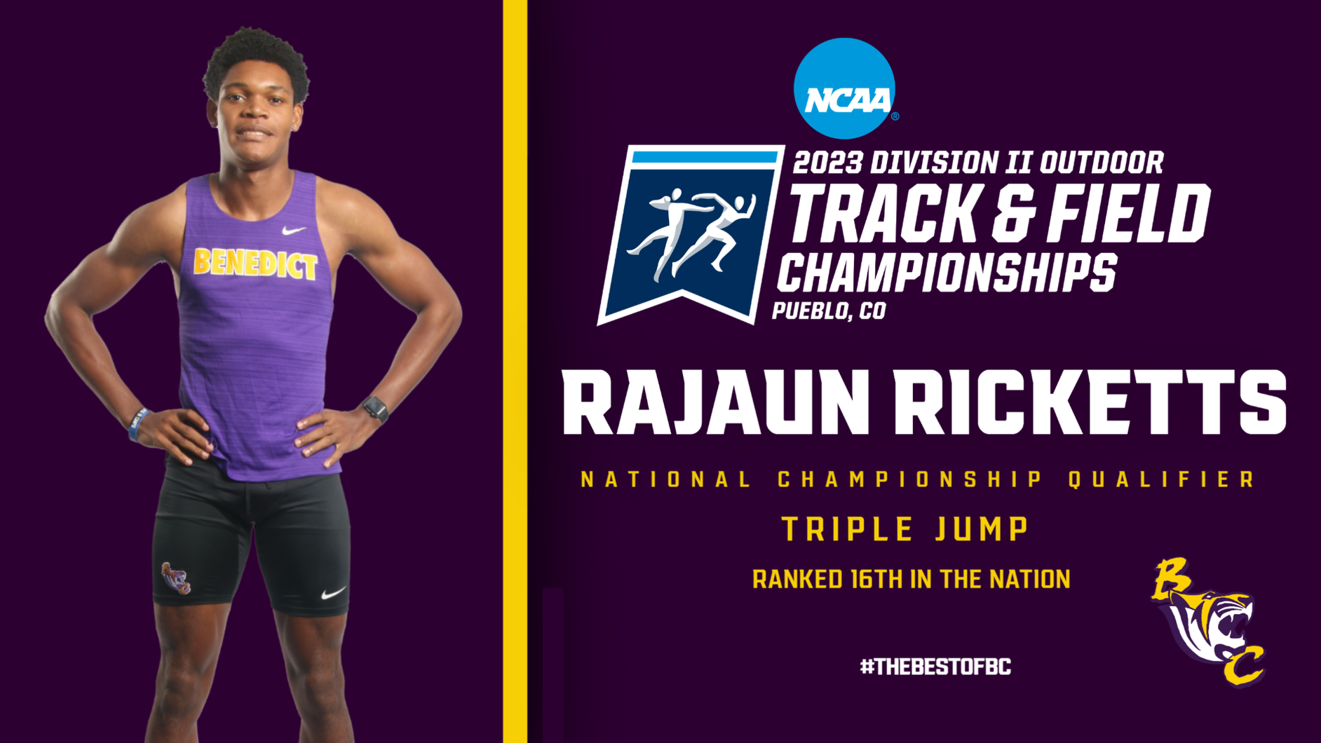 Benedict's Ricketts selected to NCAA Outdoor Track & Field Championship