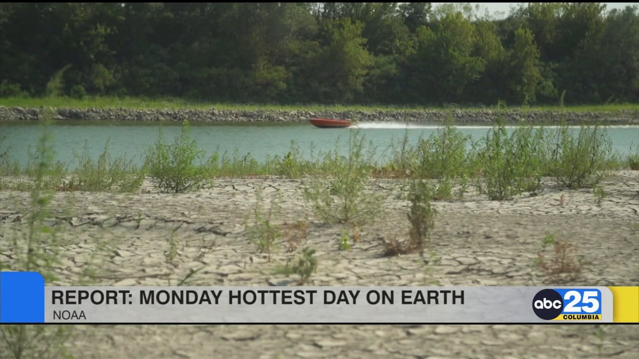 Report monday hottest day on earth abc columbia