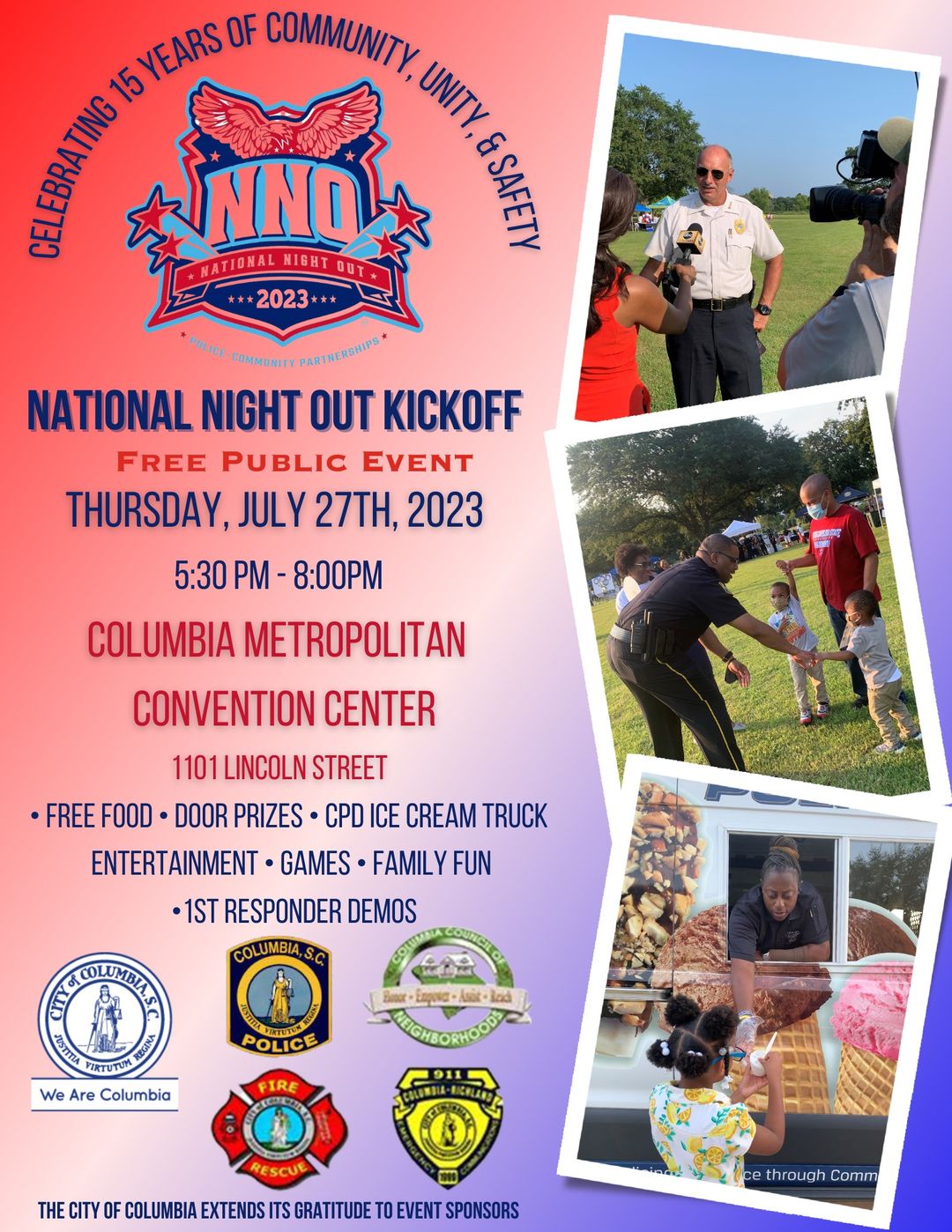 Celebrate 15 years of community at National Night Out KickOff tonight! ABC Columbia
