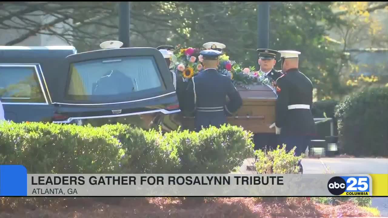 Rosalynn Carter is eulogized before family and friends as husband