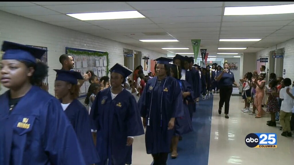 Local High School Seniors Take Part In "graduation Walk" At Their Former Elementary Schools