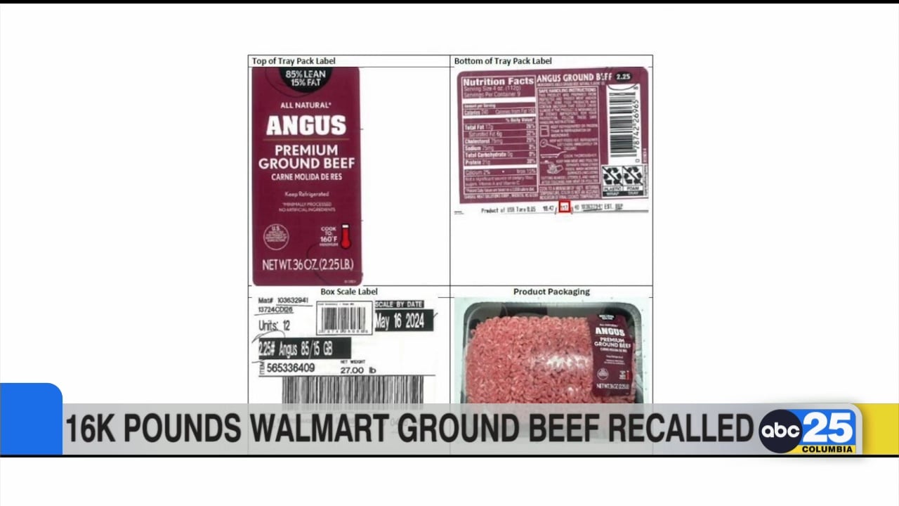 16K pounds of Walmart ground beef recalled ABC Columbia