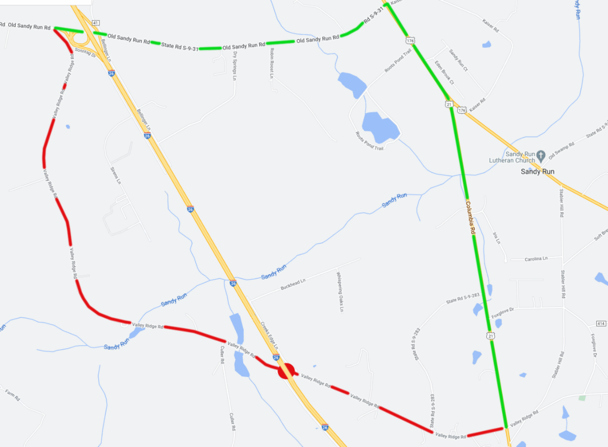 SCDOT to temporarily close Valley Ridge Road Bridge at I-26 in Calhoun
