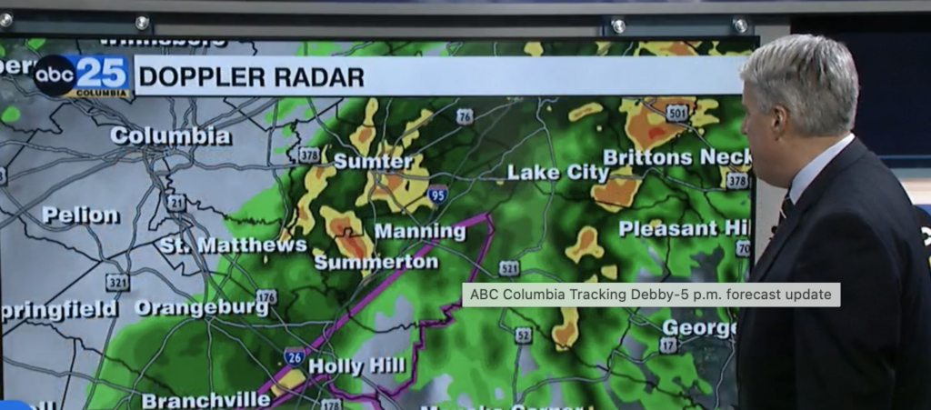 ABC Columbia Tracking Debby-5 p.m. forecast update