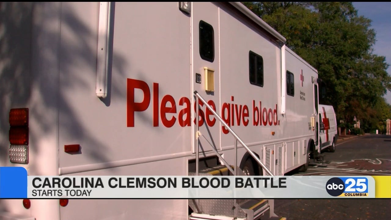 Carolina Clemson Blood Battle underway ahead of game ABC Columbia