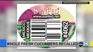 Whole Fresh Cucumbers Recalled