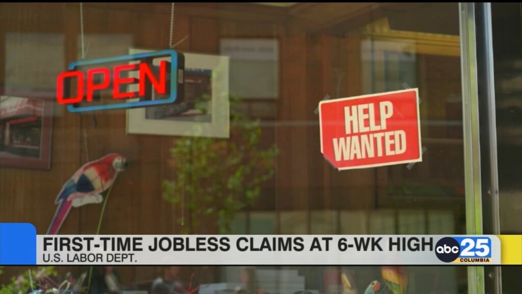 First Time Claims For Unemployment At 6 Week High