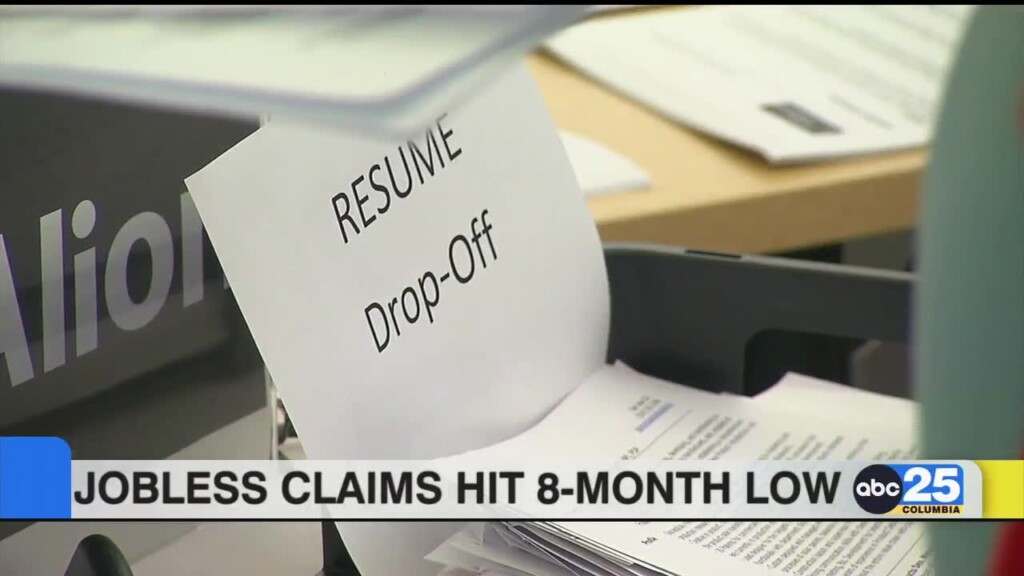 Jobless Claims Hit 8 Month Low