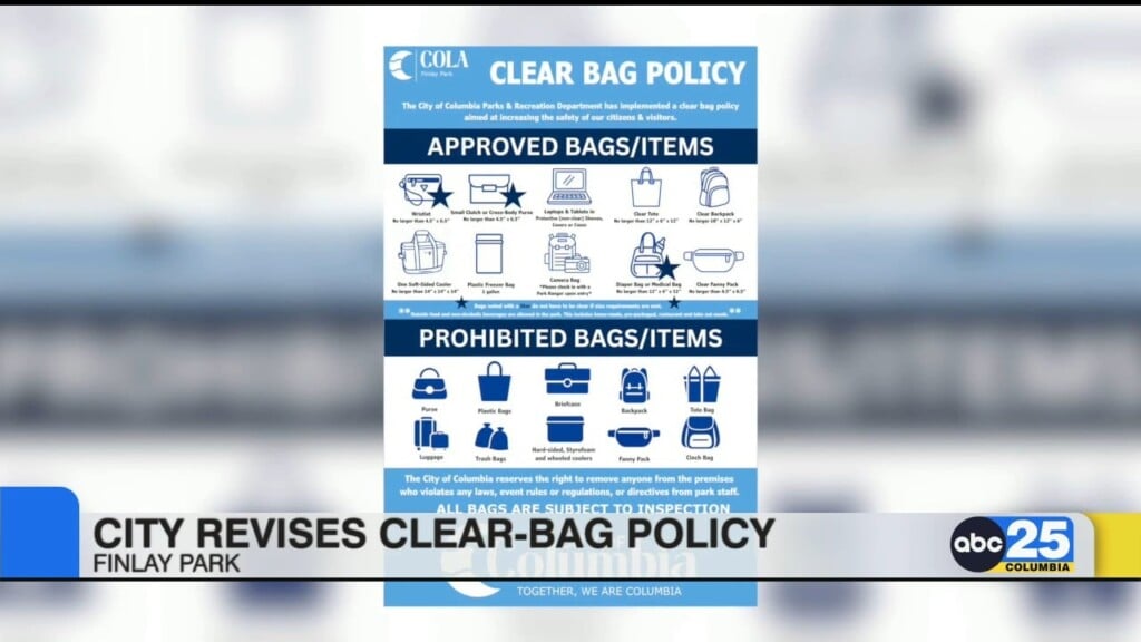 City Of Columbia Revises Clear Bag Policy For Finlay Park Reopening