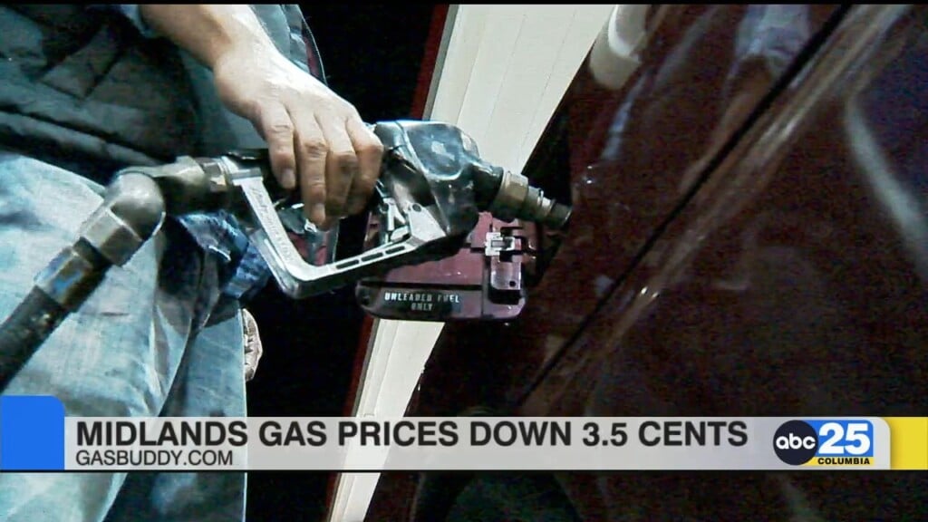Midlands Gas Prices Down 3.5 Cents