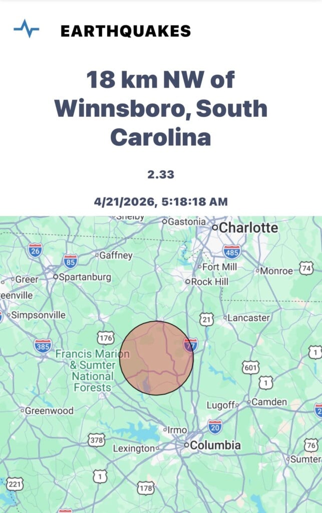 Tuesday Morning Earthquake Reported In Fairfield County