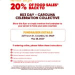 803 Day Red Robin Sandhills Fundraiser Flyer