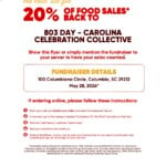 803 Day Harbison Red Robin Fundraiser Flyer