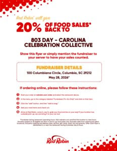 803 Day Harbison Red Robin Fundraiser Flyer