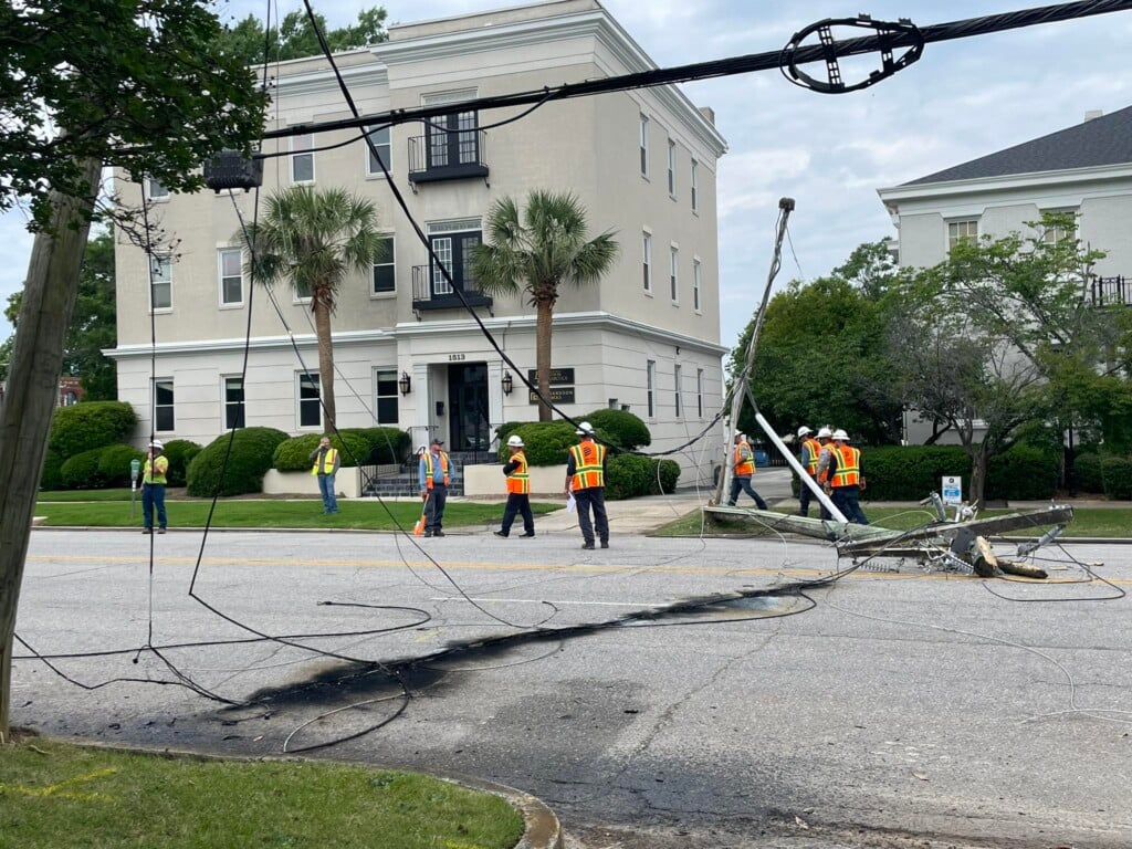 Pickens Street Closed After Tractor Trailer Strike Power Pole 4
