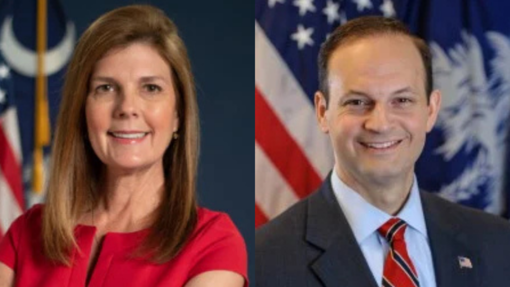 Lt. Gov. Pamela Evette (left) and state Attorney General Alan Wilson (right)