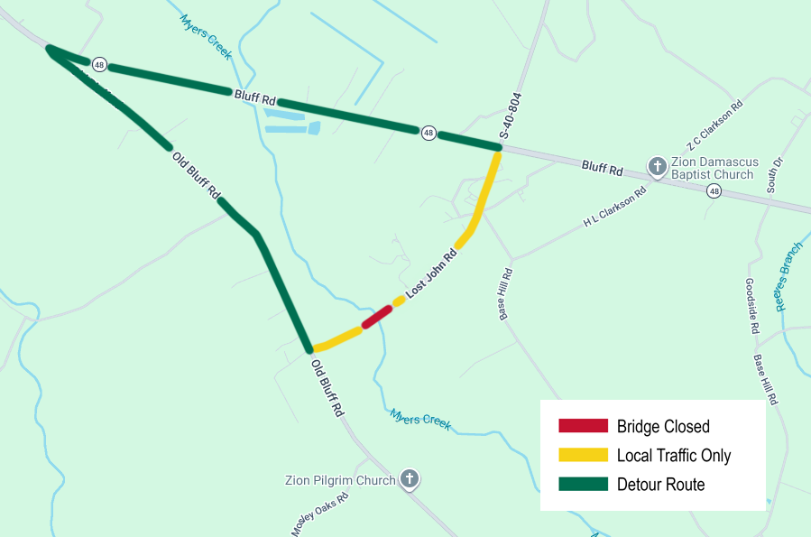 Lost John Road bridge over Cabin Creek in Richland County