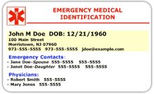 Printable Medical Id Card