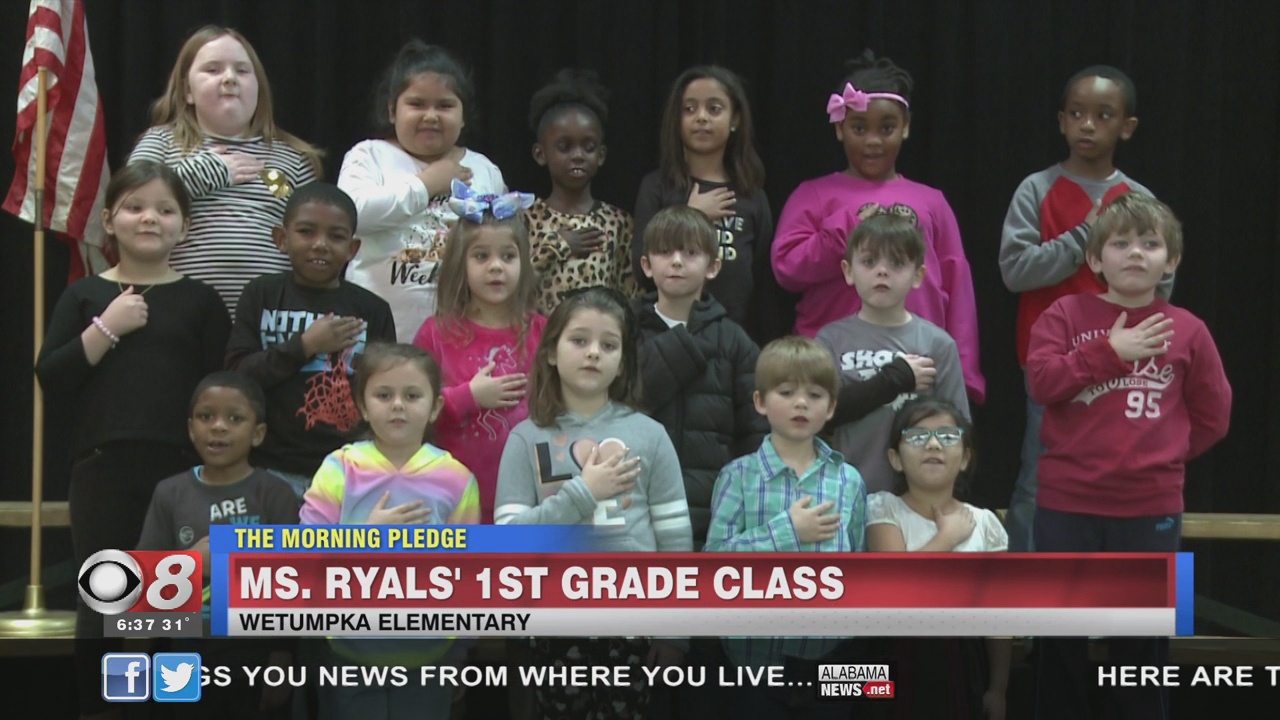 Morning Pledge Wetumpka Elementary Ms. Ryals' Class Alabama News