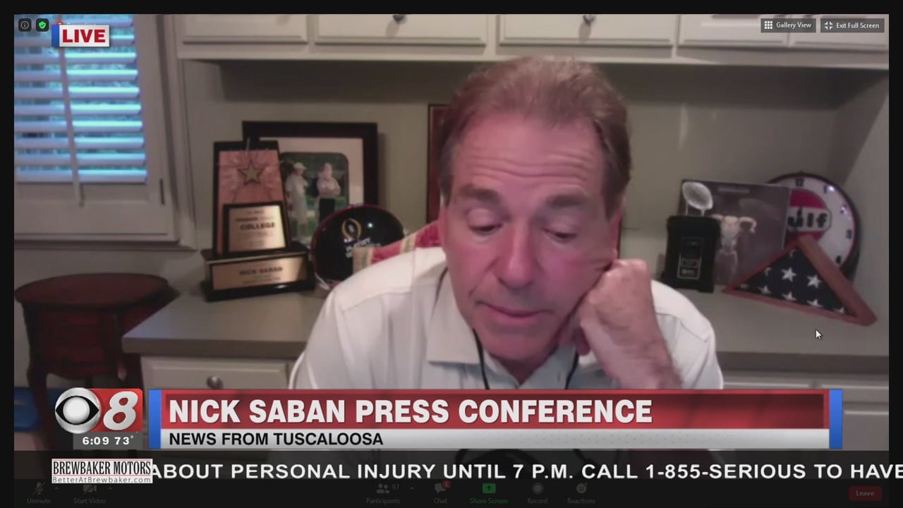 Watch Alabama Head Coach Nick Saban Talks About His Positive Covid 19 Test Alabama News