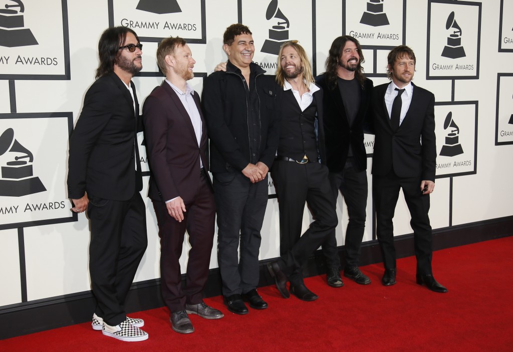 The Foo Fighters Arrive At The 58th Grammy Awards In Los Angeles