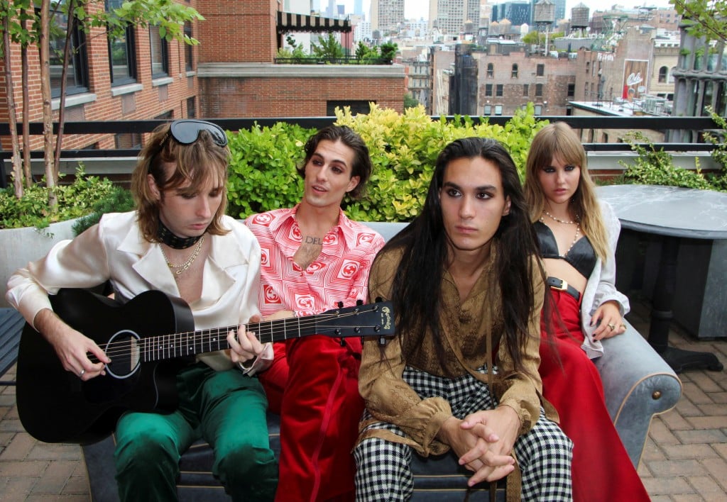 Rock Band Maneskin Poses For Pictures In New York City