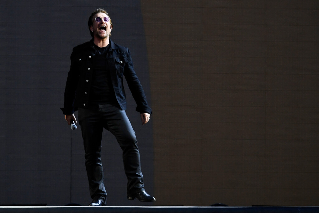 Bono Sings As U2 Perform During Their U2: The Joshua Tree Tour, In London