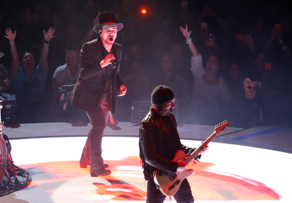 Bono And The Edge Of U2 Perform During The Band's "experience + Innocence" Tour At The Forum In Inglewood