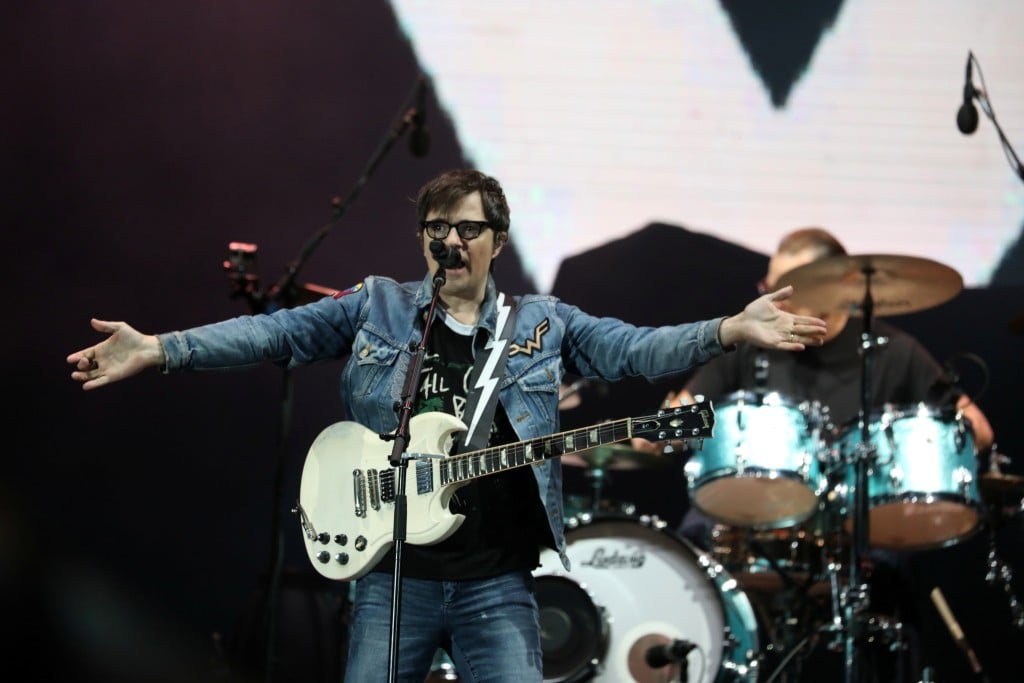 Weezer Lead Singer Rivers Cuomo Performs During The Rock In Rio Music Festival In Rio De Janeiro