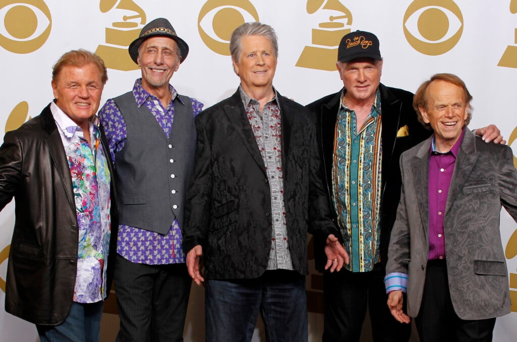 Members Of The Beach Boys Pose At The 54th Annual Grammy Awards In Los Angeles
