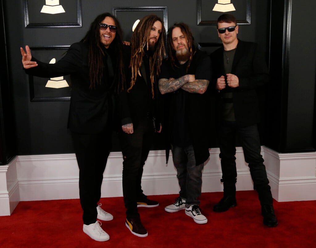 Korn Arrive At The 59th Annual Grammy Awards In Los Angeles