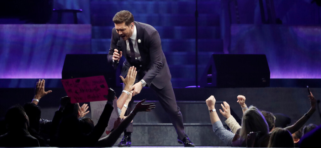 Canadian Singer Buble Performs During His Tour At Staples Center In Los Angeles