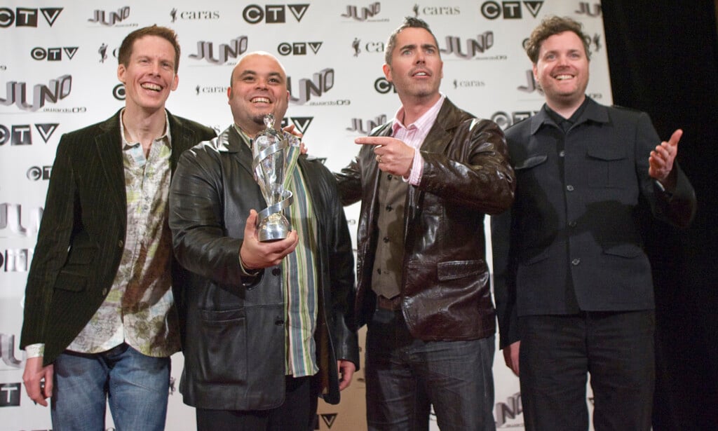 The Barenaked Ladies Hold Their Award For Best Children's Album During The Juno Awards Gala In Vancouver
