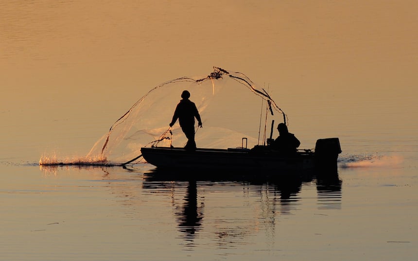 Men Fishing With Net By Sammy Moore Highrez
