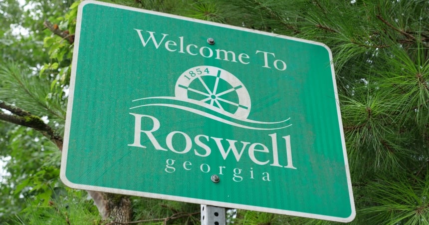 Roswell Georgia Public Welcome Sign