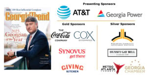 Sponsor logos for AT&T, Gerogia Power, Coca-Cola, Cox Enterprises, Synovus, Giving Kitchen, Perimeter CID, Hussey Gay Bell, Atlanta Chamber and Georgia Chamber of Commerce