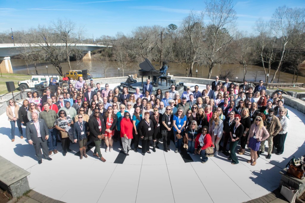 Group photo of Conference Attendees At Ray Charles Plaza