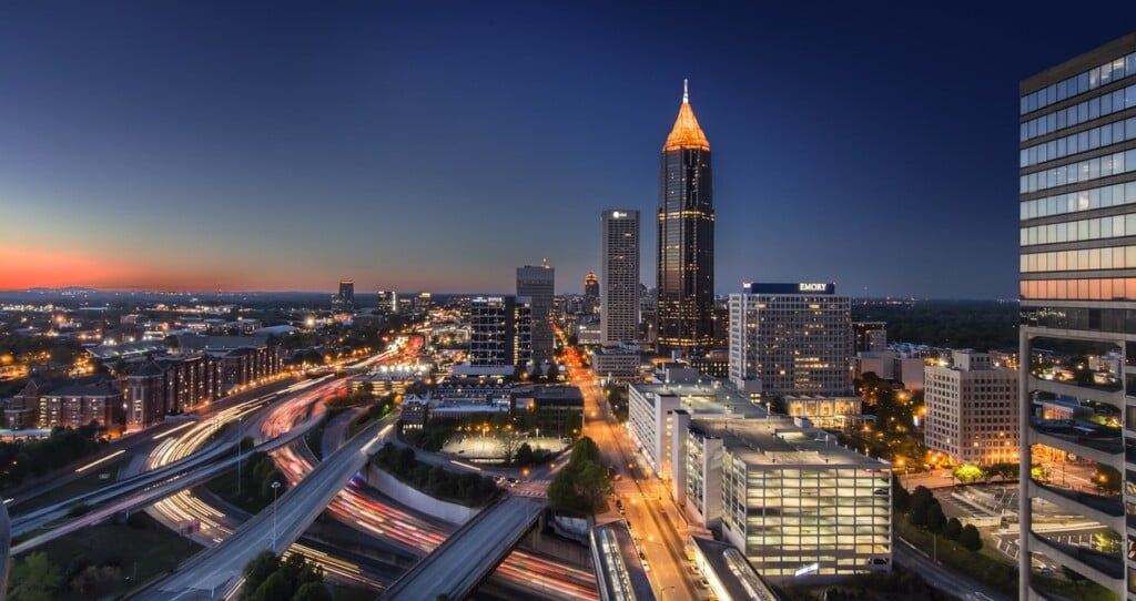 Atlantta skyline night time