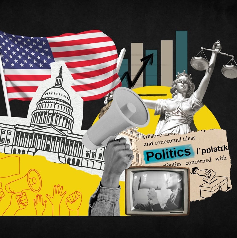 American Politics, Social Issues Paper Collage