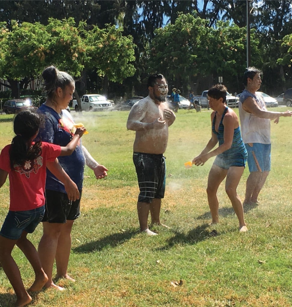 At Integrated Security Technologies' annual picnic, one team-building event was called the Fried Chicken Exercis, and included covering people with flour. 