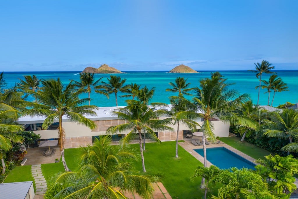 This Lanikai oceanfront home sold in 2021 for $24.38 million, the highest price for an O‘ahu home in more than 15 years. Ruthie Kaminskas of Corcoran Pacific Properties represented the seller. | Photo: courtesy of Corcoran Pacific Properties