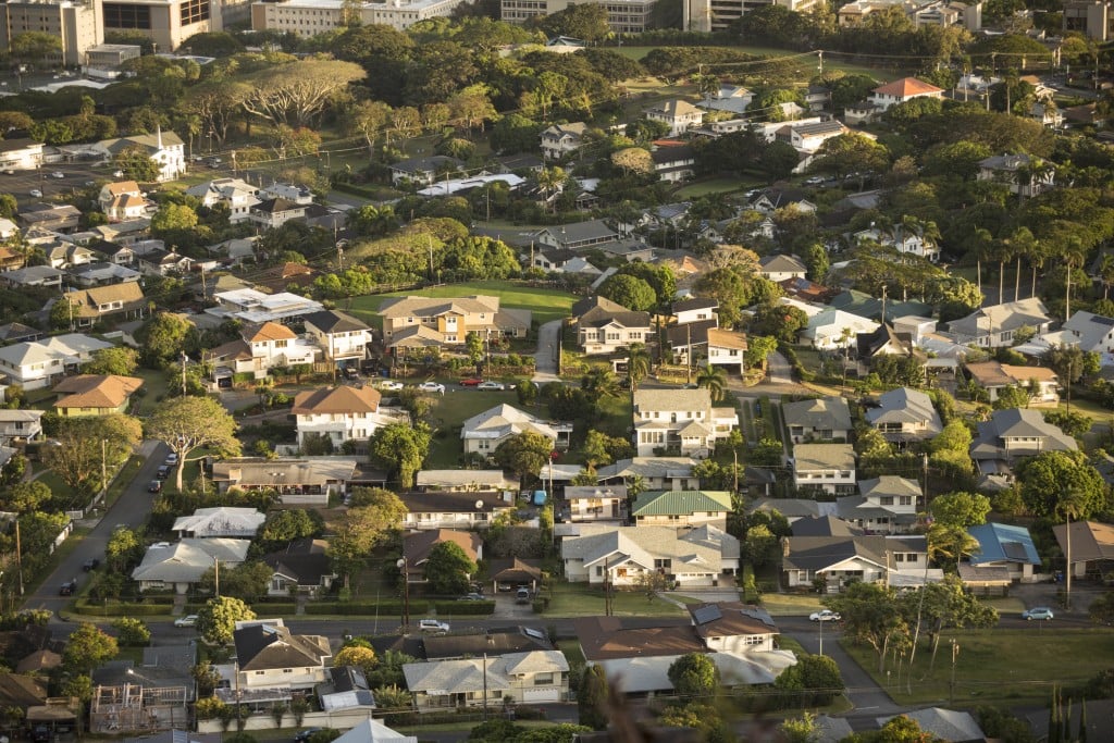 Residential Community On The Hillside In Oahu Hawaii
