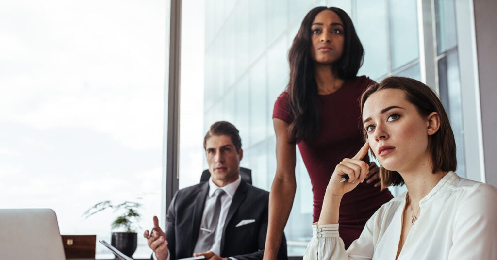 Man And Two Women In Business Meeting 1024x536